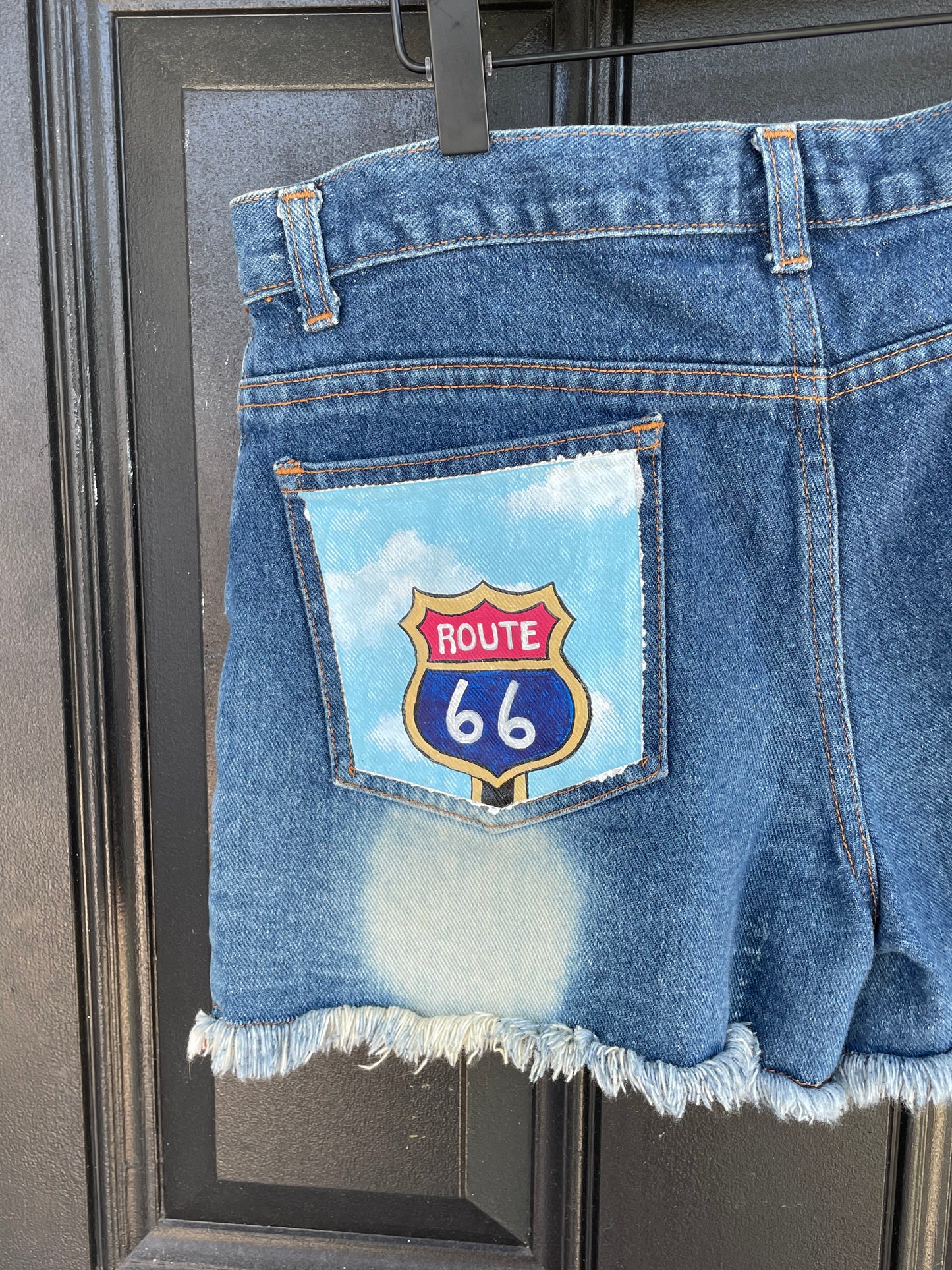 Size 8 | Route 66 | Low Rise Retro Painted Denim Shorts