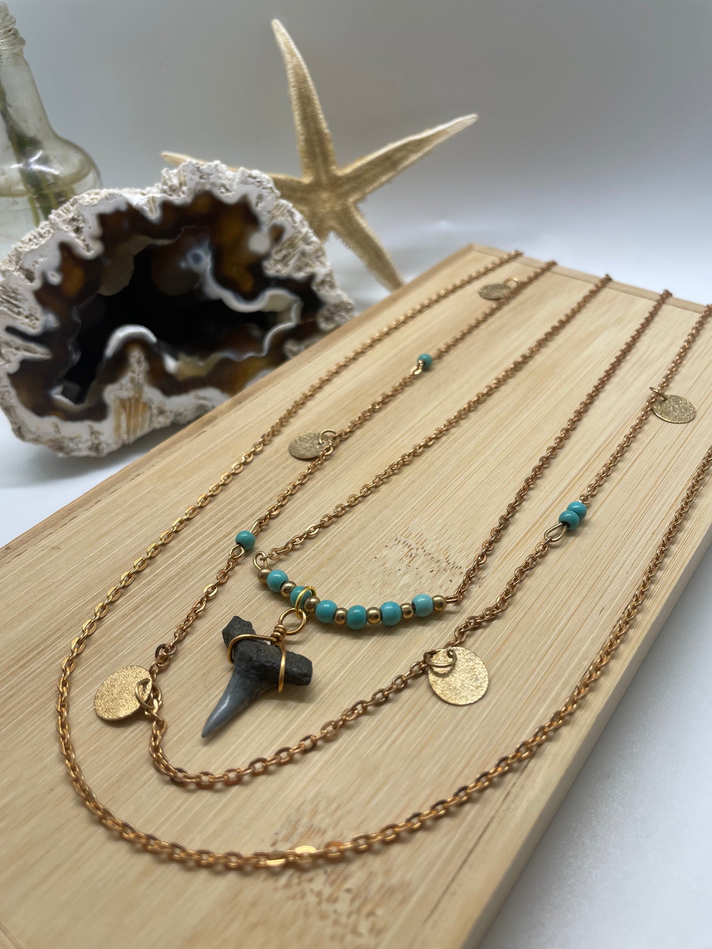 Lemon Shark | Layered Necklace | Gold Plated Brass