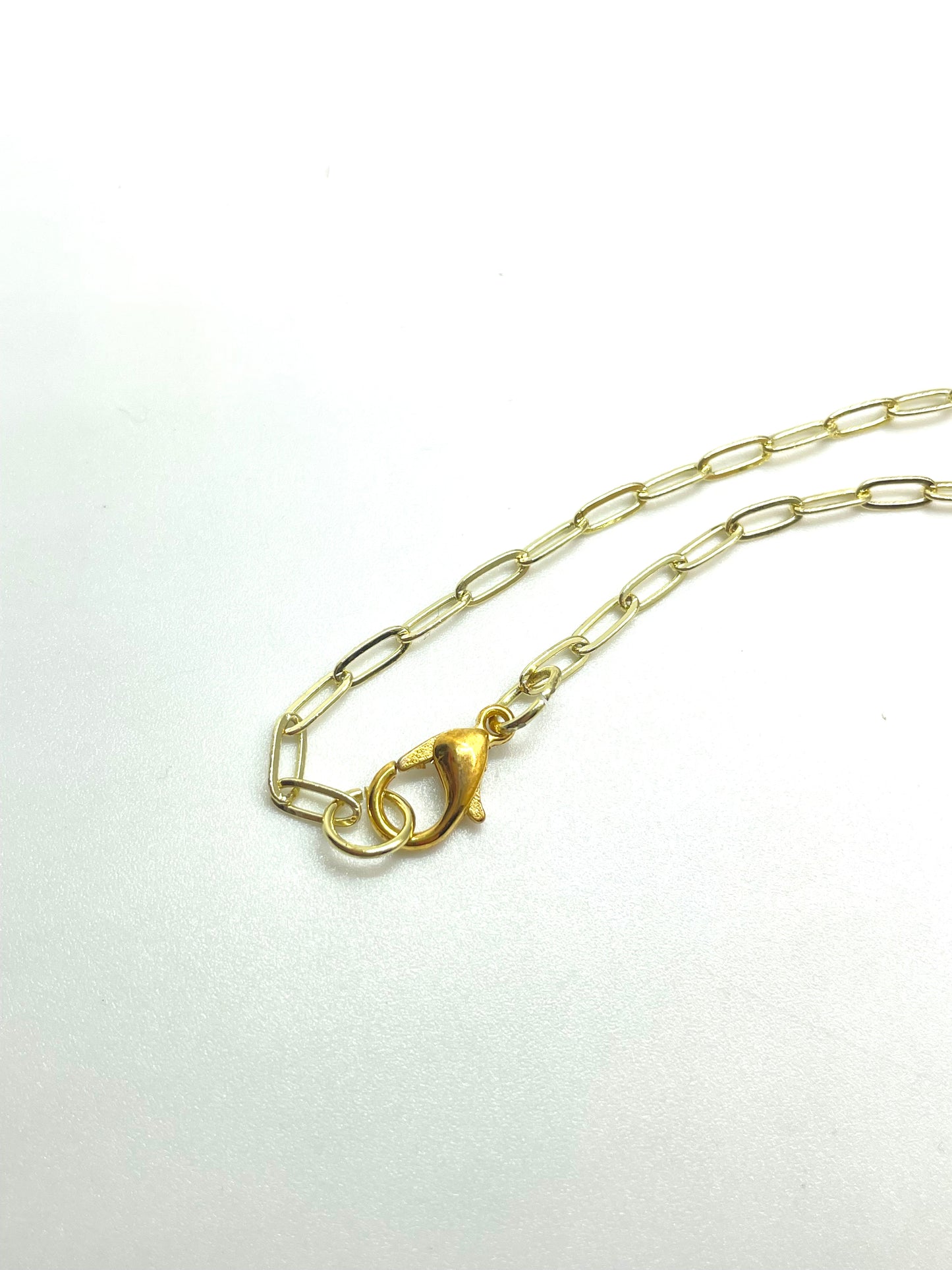 Lemon Shark Tooth | Gold Filled | Smiley Paperclip Chain