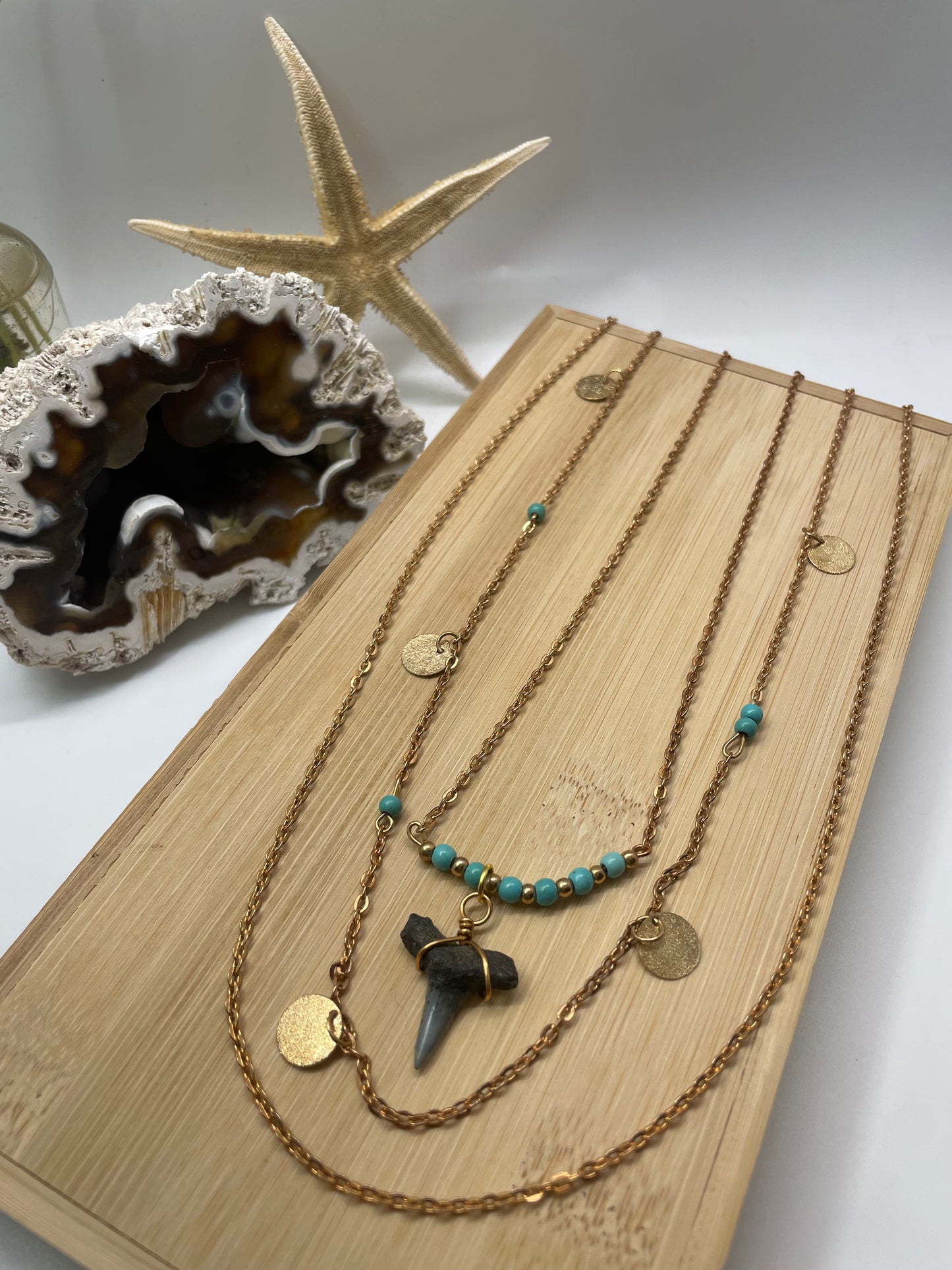 Lemon Shark | Layered Necklace | Gold Plated Brass