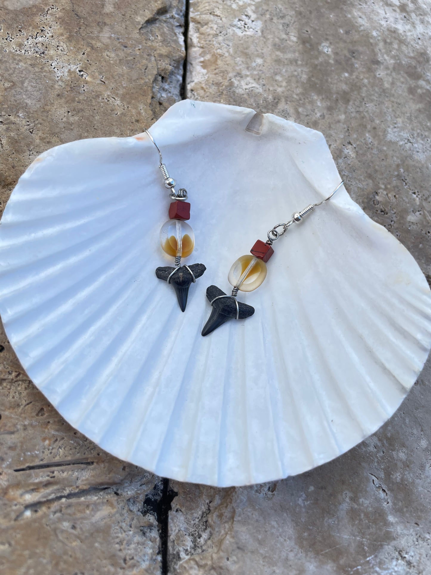 Lemon Shark Tooth Earrings