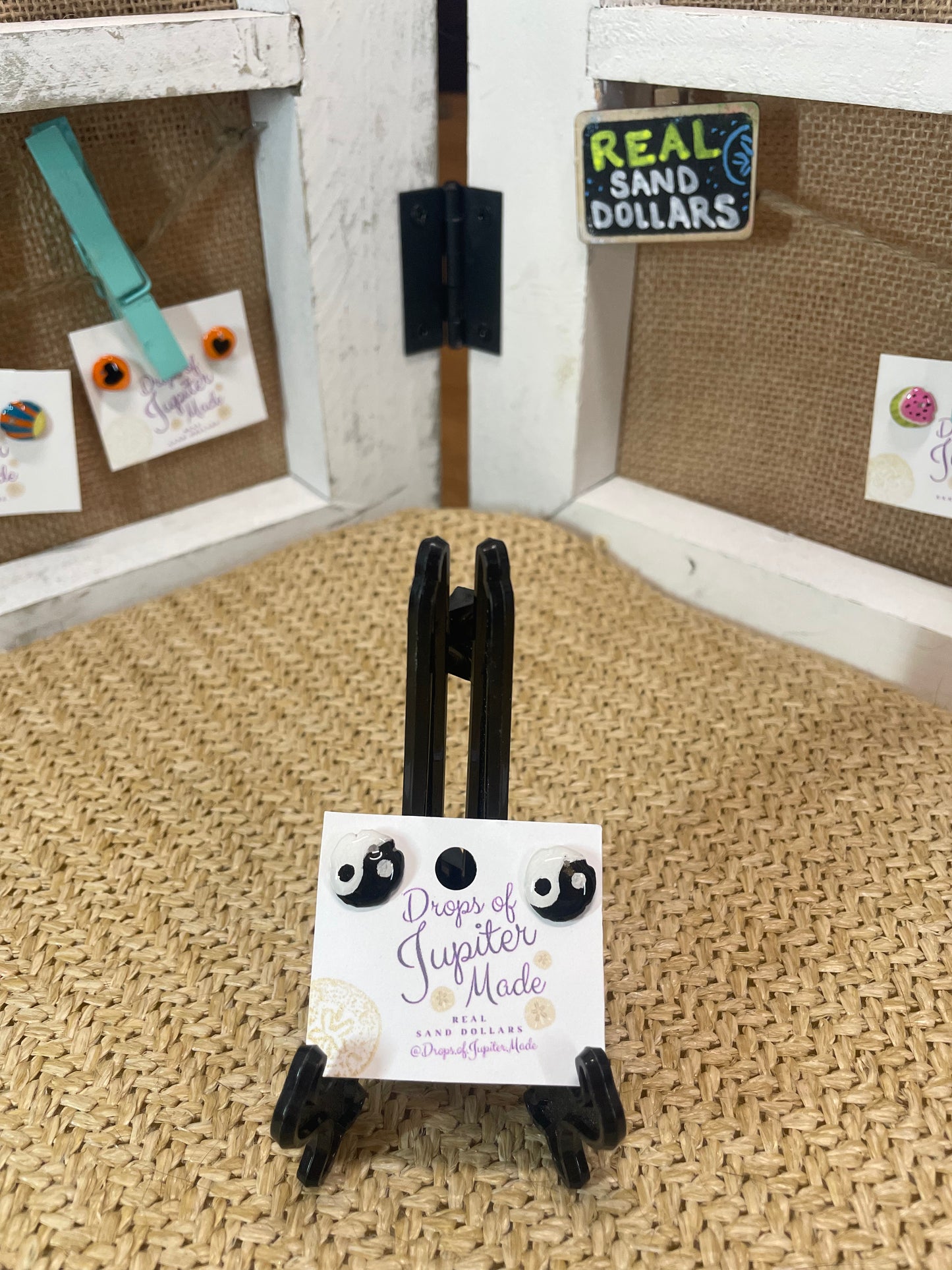 REAL Sand Dollar Stud Earrings | Yin and Yang