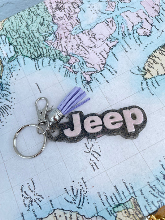 Purple & Sand | Jeep Keychain